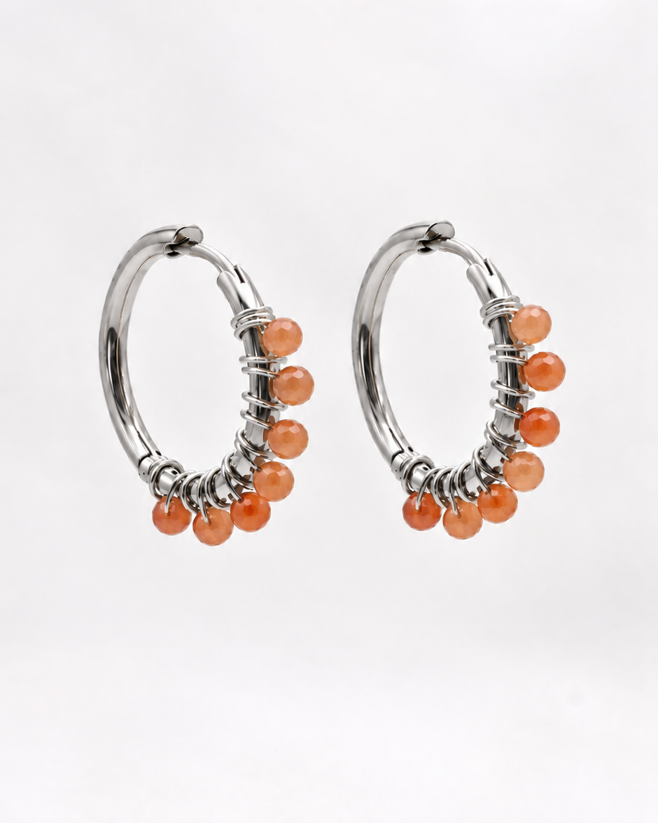 Boucles d'oreilles Liv Aventurine rouge