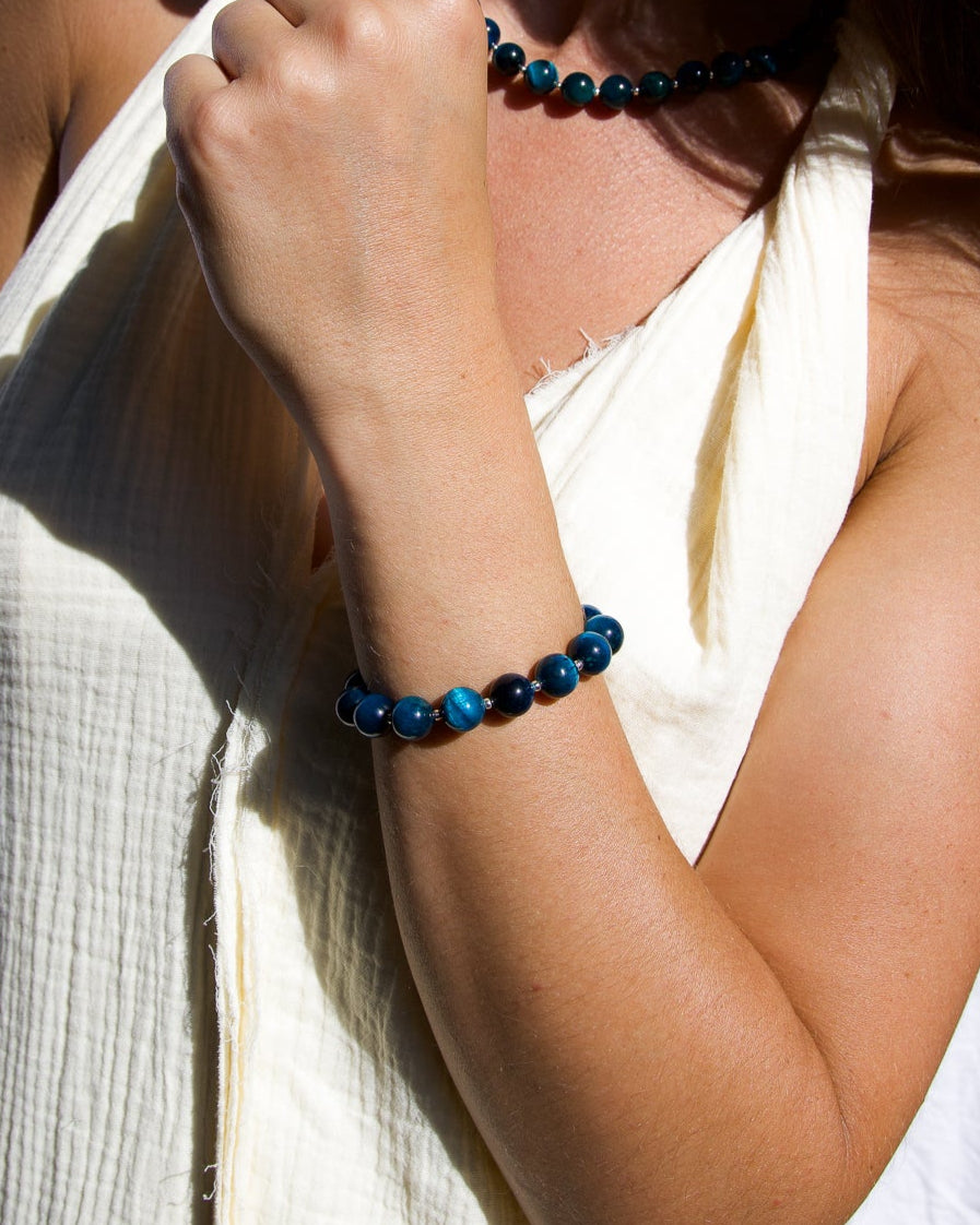 Bracelet Cara Oeil de Tigre Bleu