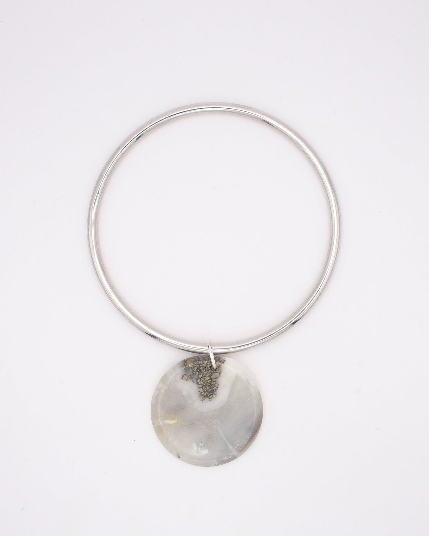 Bracelet jonc pierre plate - Personnalisable