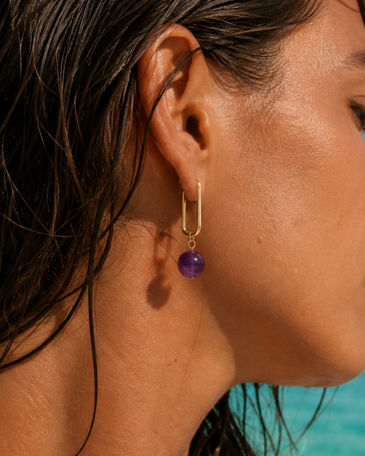 Boucles d'oreilles Cara Améthyste