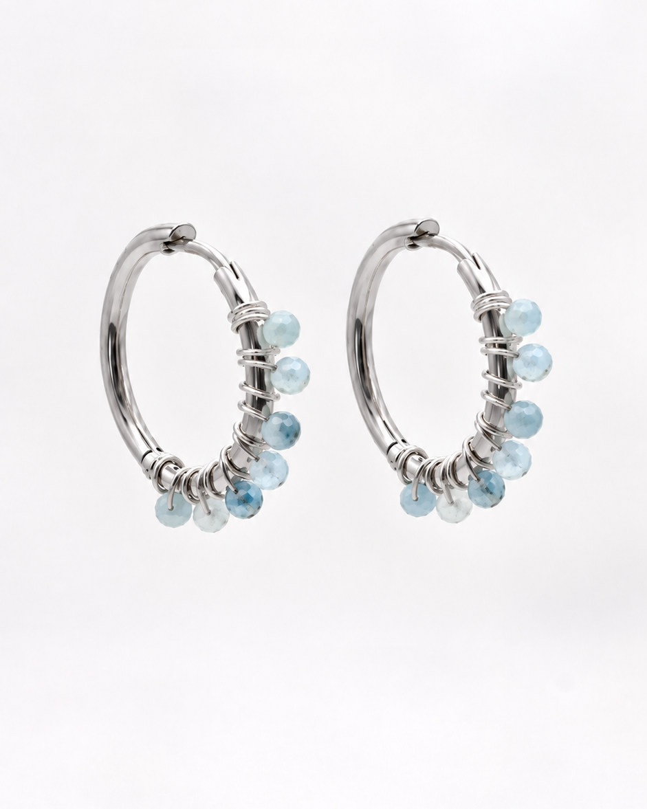 Boucles d'oreilles Liv Aigue Marine