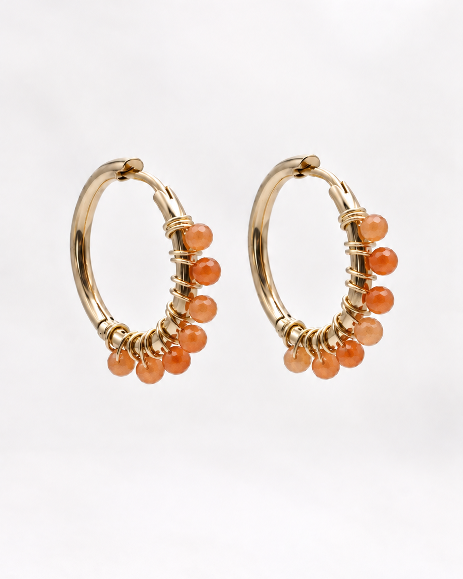 Boucles d'oreilles Liv Aventurine rouge