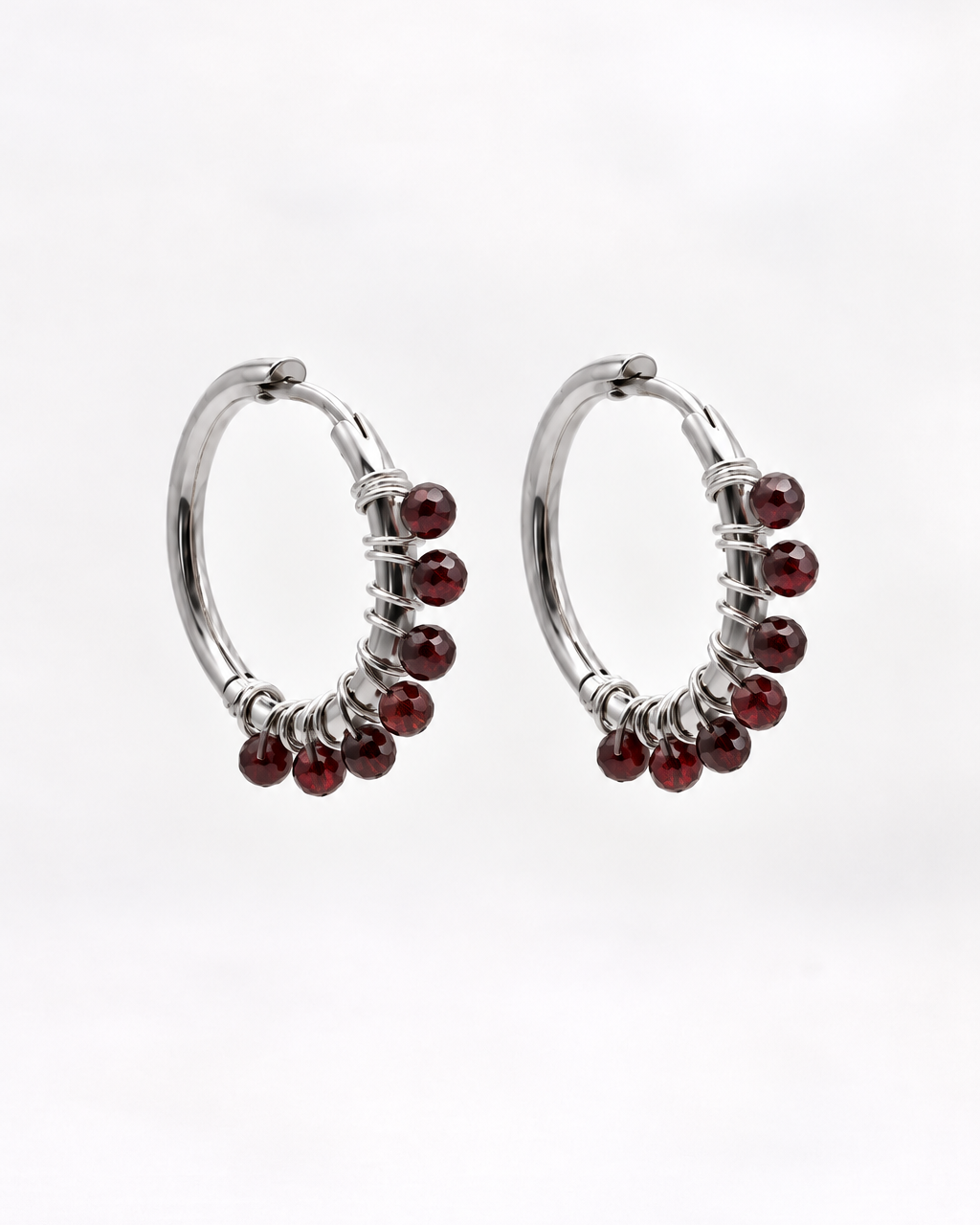 Boucles d'oreilles Liv Grenat