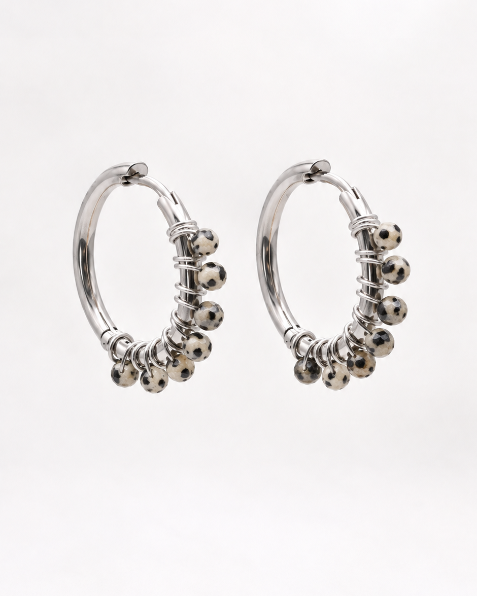 Boucles d'oreilles Liv Jaspe Dalmatien
