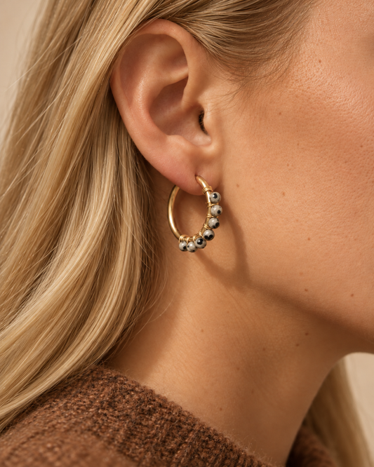 Boucles d'oreilles Liv Jaspe Dalmatien