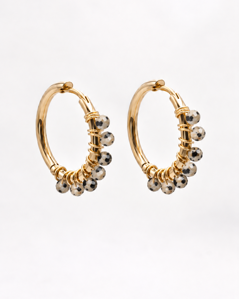 Boucles d'oreilles Liv Jaspe Dalmatien