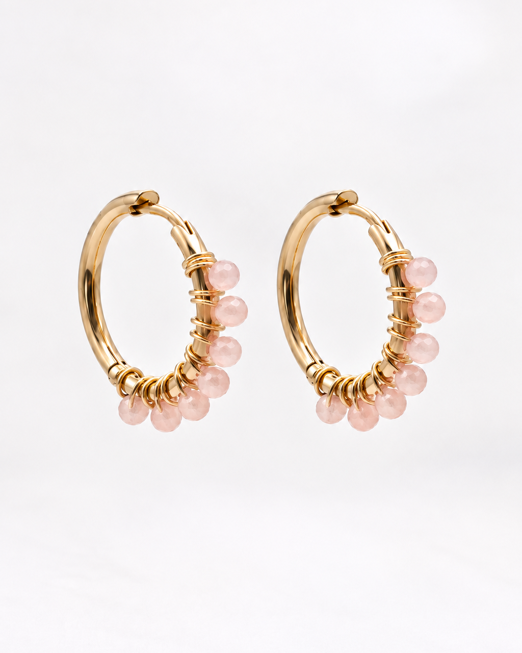 Boucles d'oreilles Liv Quartz rose clair