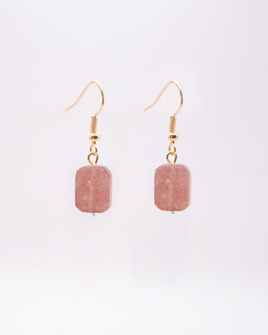 Boucles d'oreilles Yahad Quartz Fraise