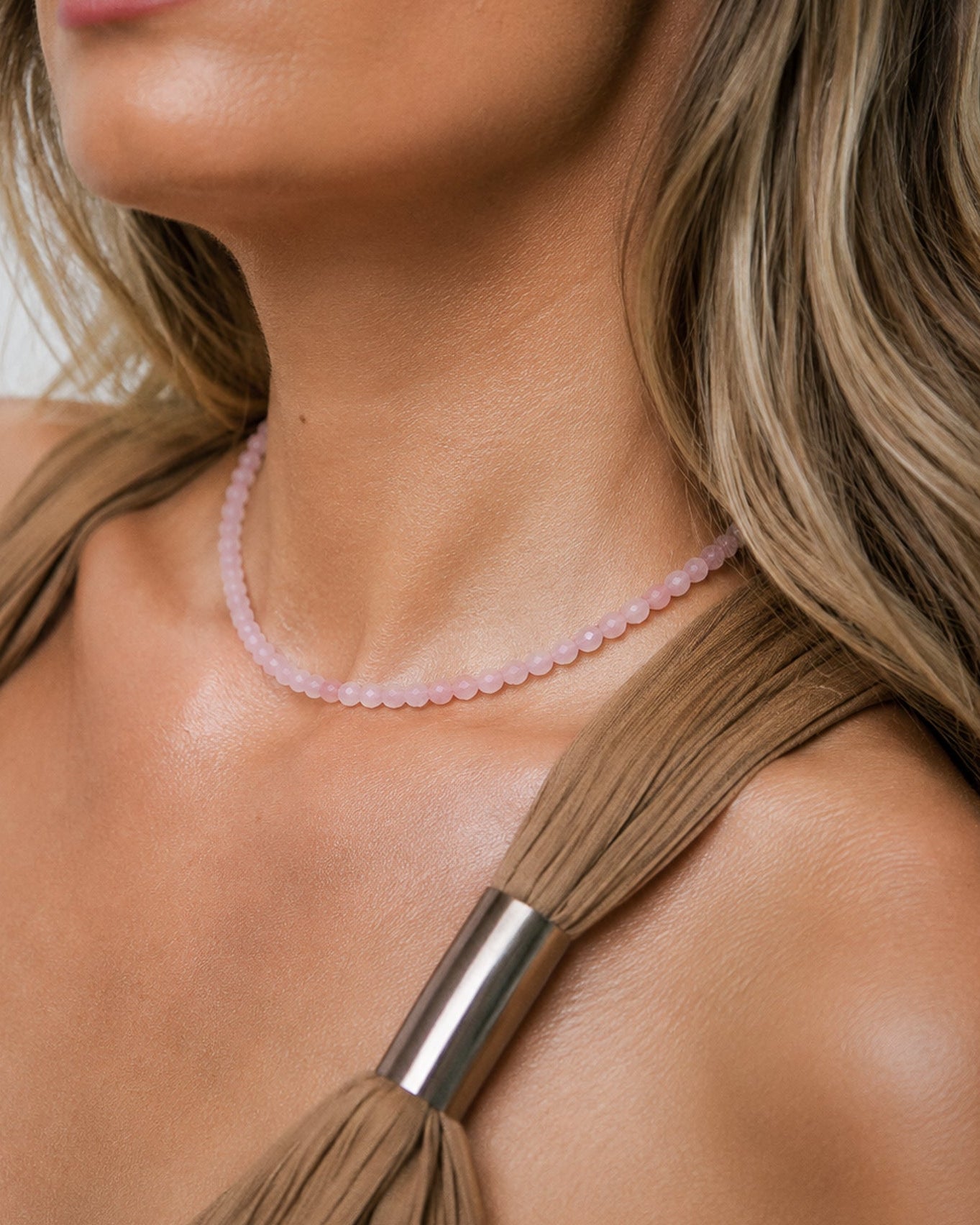 Light Pink Rose Quartz Necklace