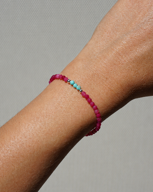 Bracelet Liv Quartz rose & Turquoise