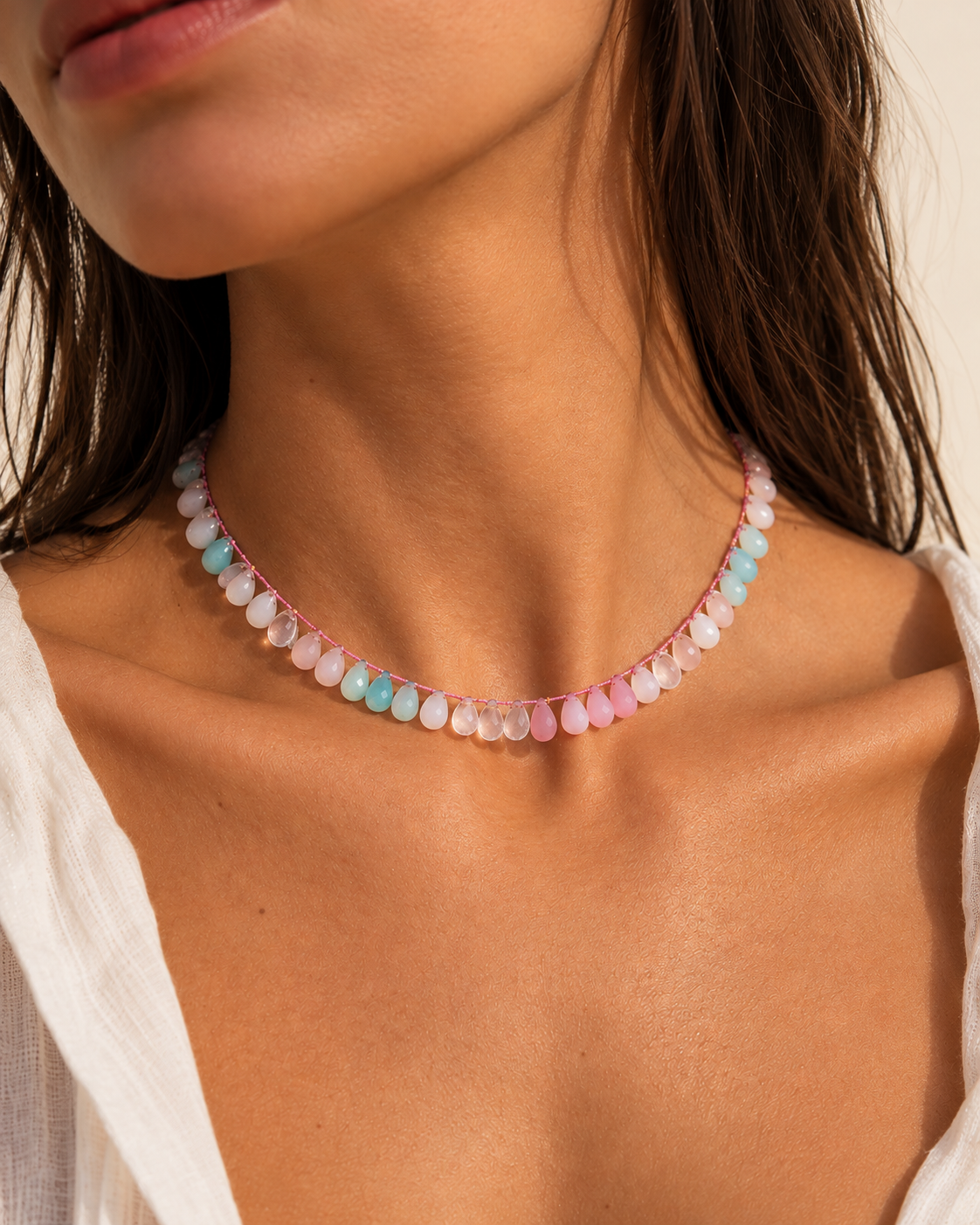 Collana Gocce con pietre multiple