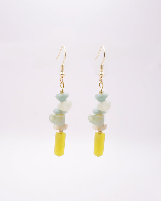 Boucles d'oreilles Ora Amazonite et Quartz citron