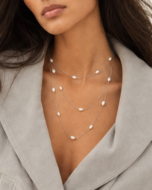 Collana con 3 pendenti in madreperla
